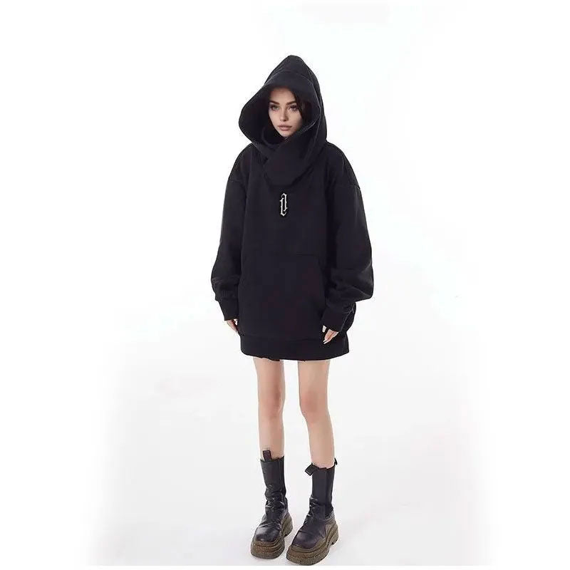 NEBUKON Double Neckline Hip Hop Hoodie