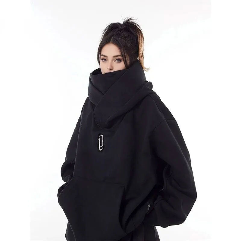 NEBUKON Double Neckline Hip Hop Hoodie