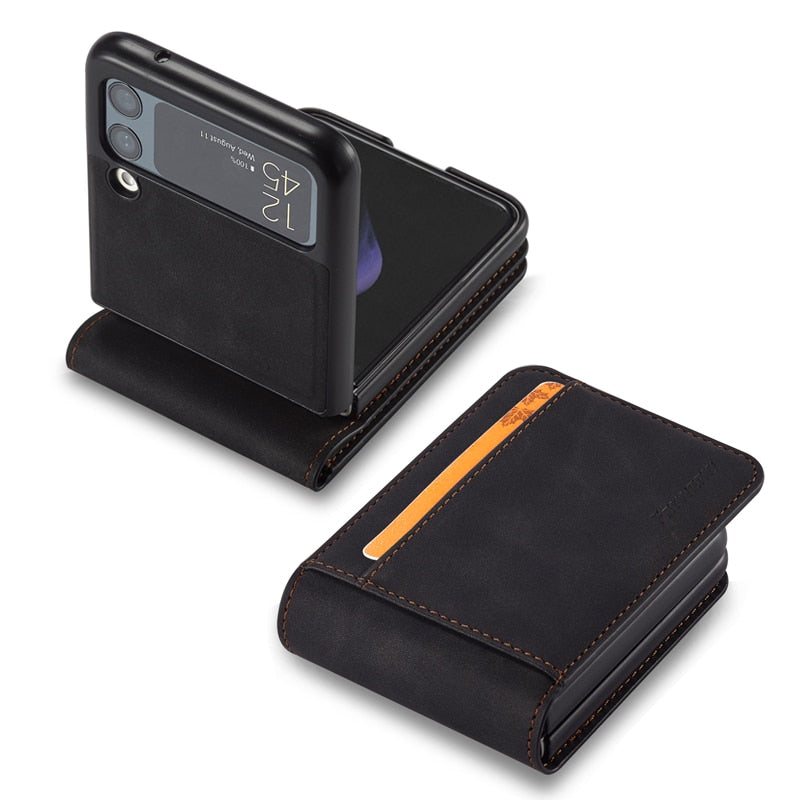 Luxury Leather Wallet Case For Samsung Galaxy Z Flip 5 4 3