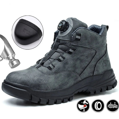 New Rotating Button Safety Shoes S3 Anti-smash Anti-puncture Work Shoes