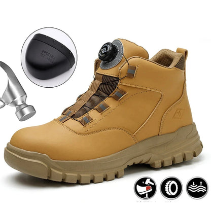 New Rotating Button Safety Shoes S3 Anti-smash Anti-puncture Work Shoes