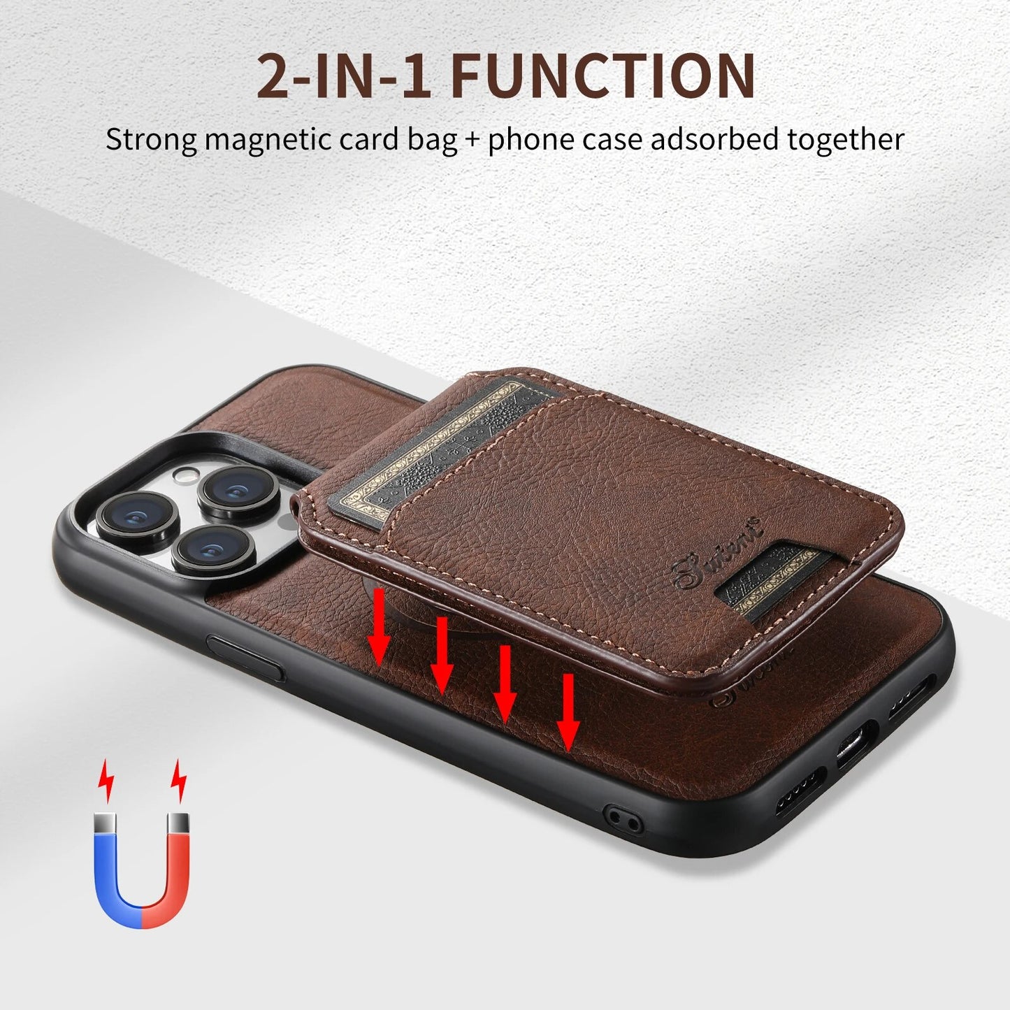 Leather Wallet iPhone Case Magsafe