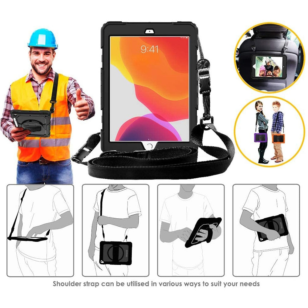 iPad Case Full-Body Protection with Screen Protector & Kickstand