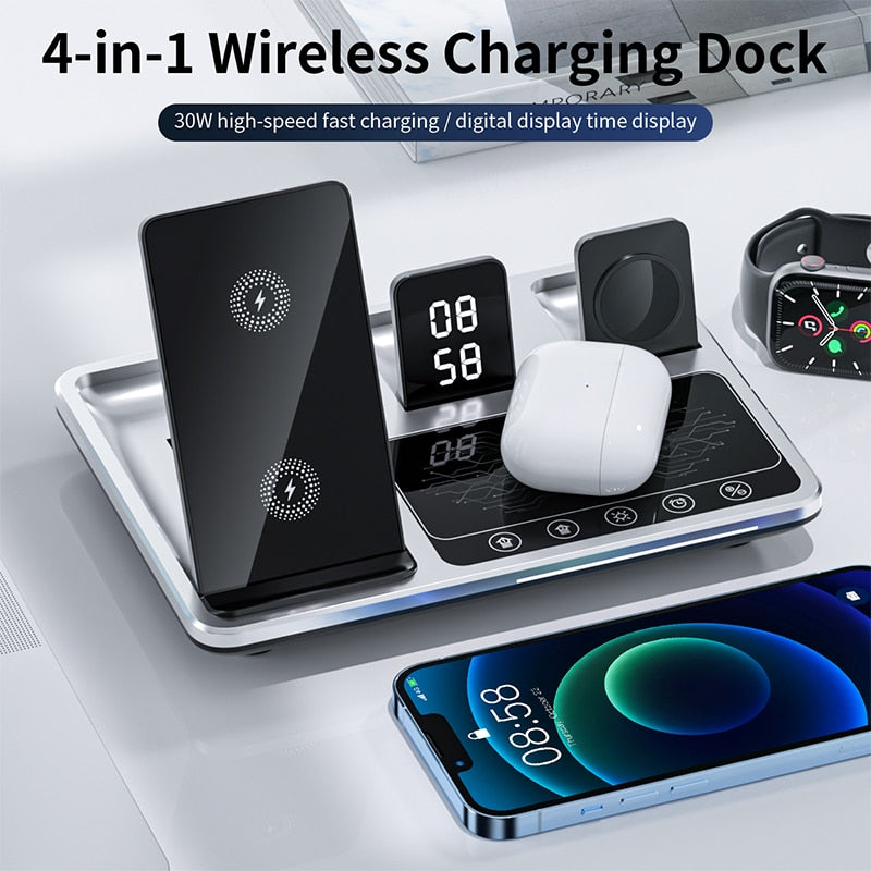 R11 4 In 1 Wireless Charger Qi Wireless Fast Charging Stand