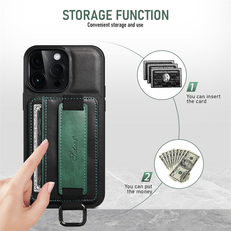 Luxury Business Wallet Case For iPhone 15 14 13 12 11 Pro Max
