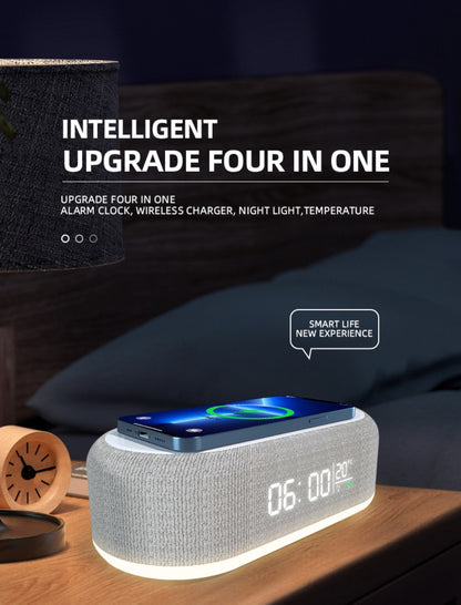 Wireless Charging Display Alarm Clock & Thermometer