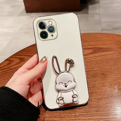 Phone Case For iPhone Luxury Plating Rabbit Holder