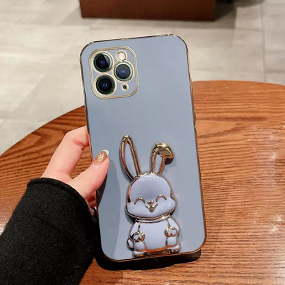 Phone Case For iPhone Luxury Plating Rabbit Holder