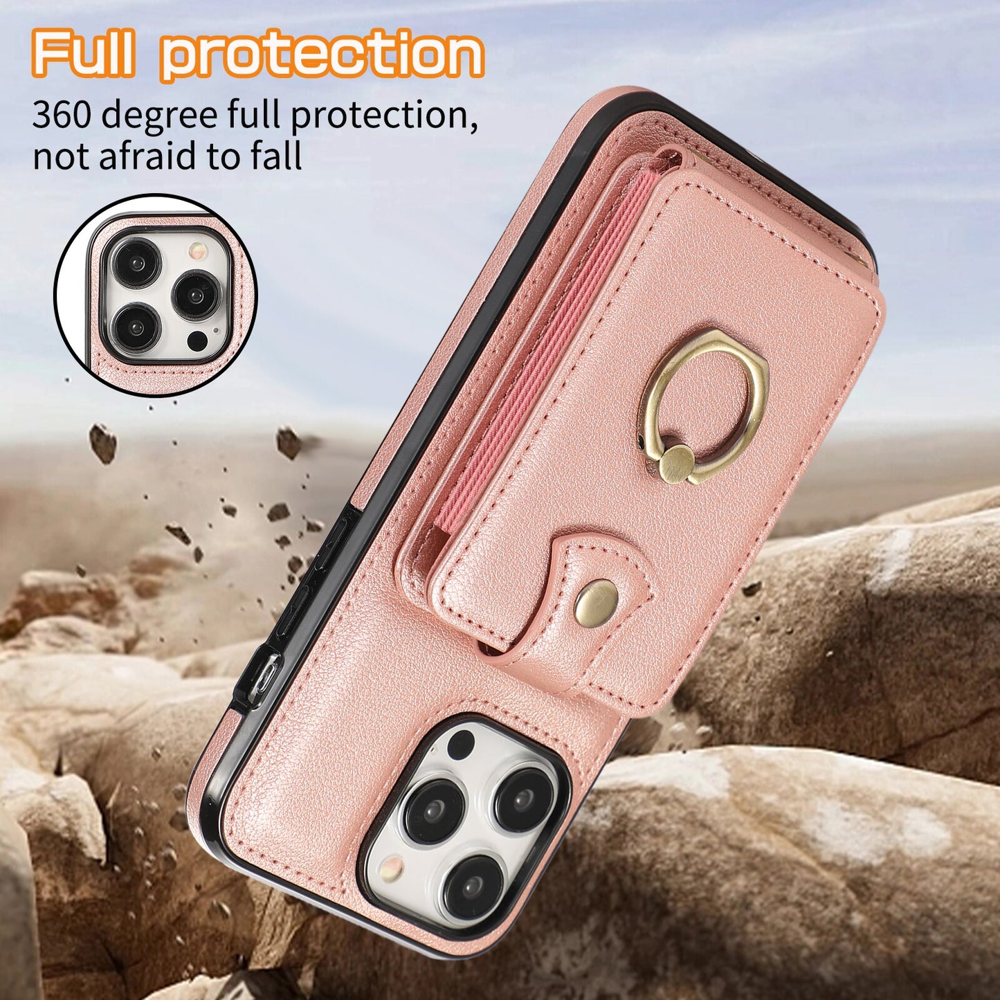 Leather Wallet Case For iPhone 15 Pro Max 14 Plus 13 12 11