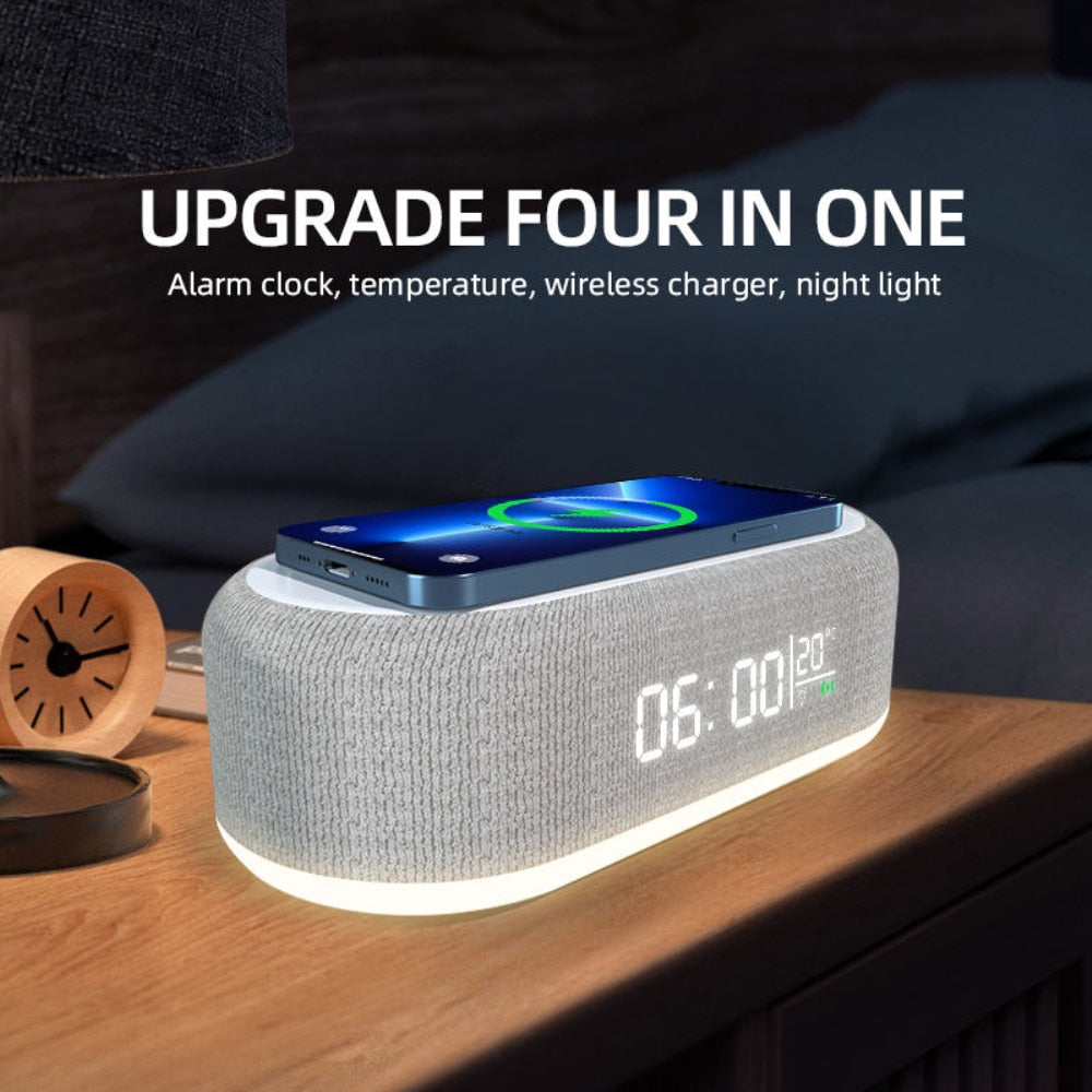 Wireless Charging Display Alarm Clock & Thermometer