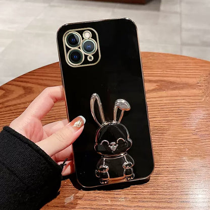 Phone Case For iPhone Luxury Plating Rabbit Holder