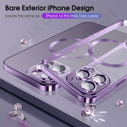 Luxury Wireless Charging Transparent Magsafe Case For iPhone 15 14 13 12 11 Pro Max