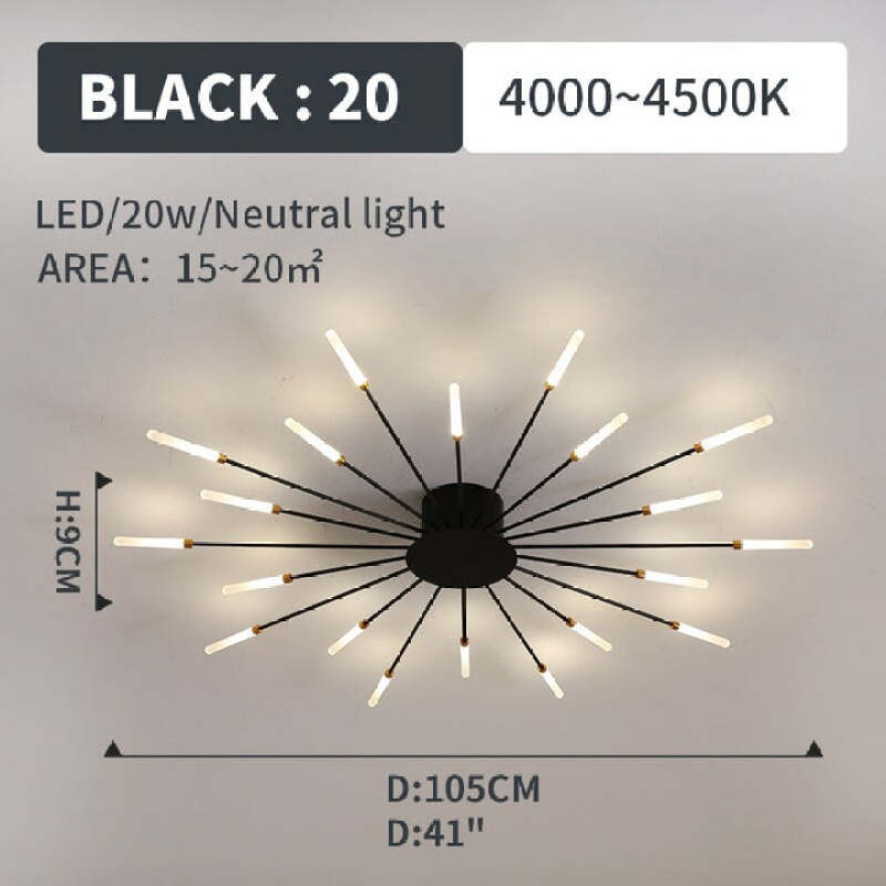 Industrial Style Fireworks LED Ceiling Light For Living Room, Bedroom