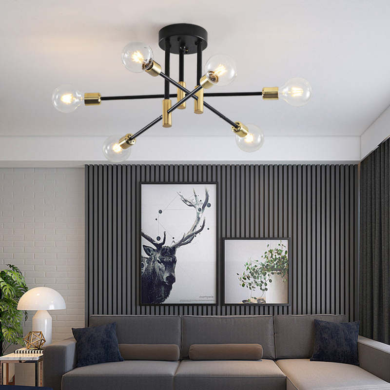 Modern Nordic Black LED Chandelier Pendant Light For Living Room, Bedroom