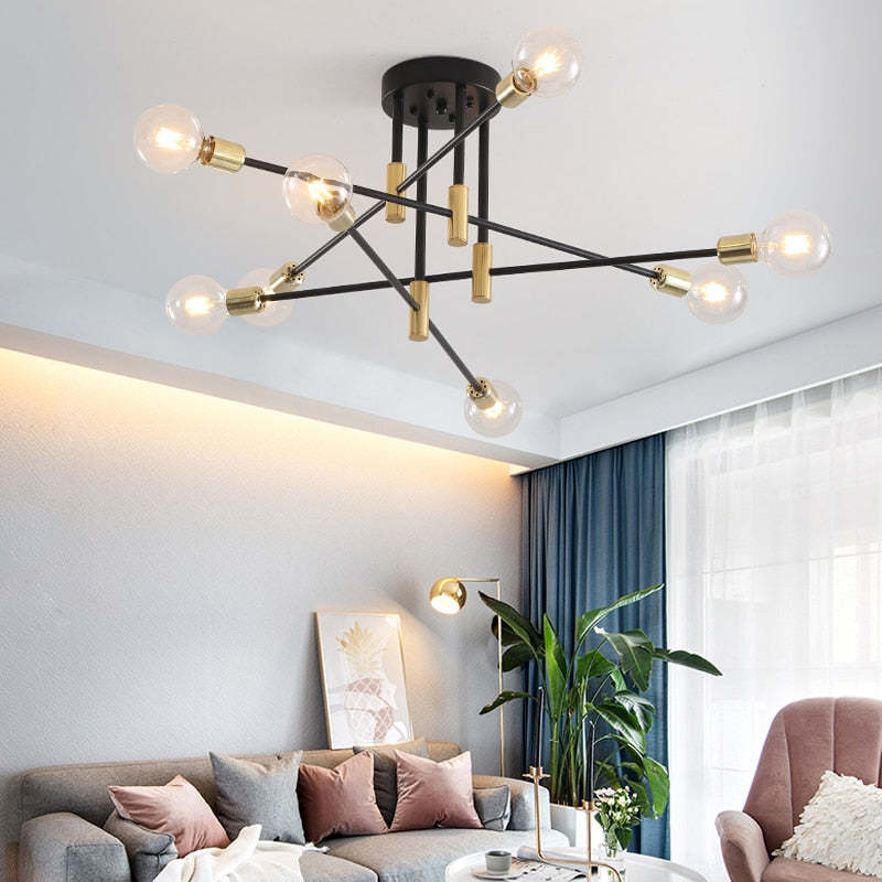 Modern Nordic Black LED Chandelier Pendant Light For Living Room, Bedroom