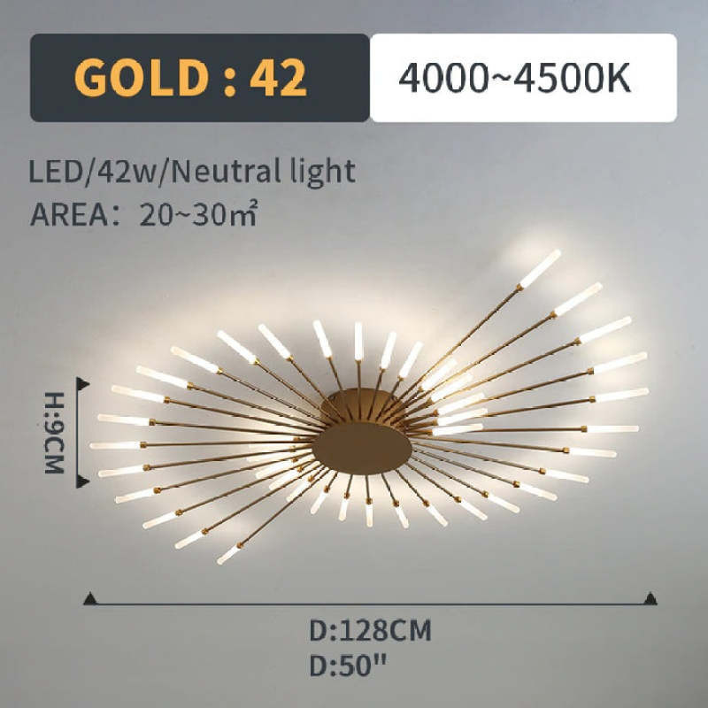 Industrial Style Fireworks LED Ceiling Light For Living Room, Bedroom