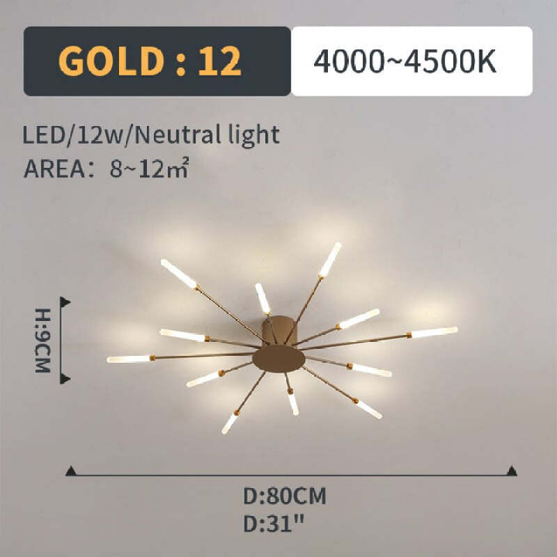 Industrial Style Fireworks LED Ceiling Light For Living Room, Bedroom