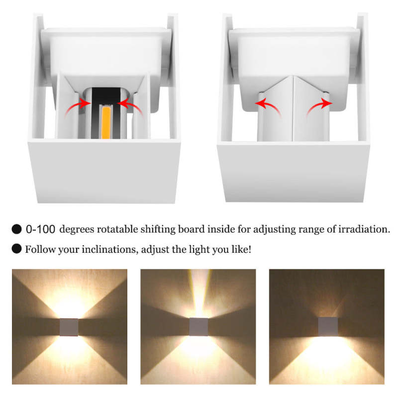 Modern Aluminum Waterproof LED Wall Sconce Wall Light Outdoor Indoor Use