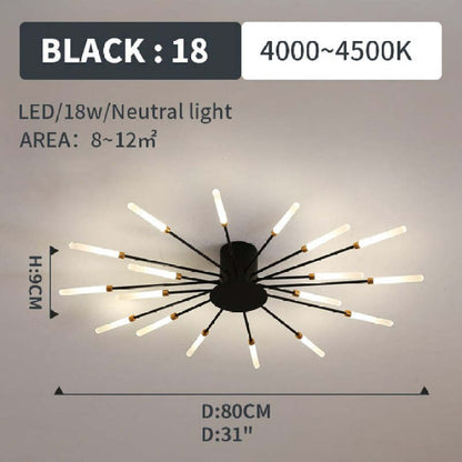 Industrial Style Fireworks LED Ceiling Light For Living Room, Bedroom