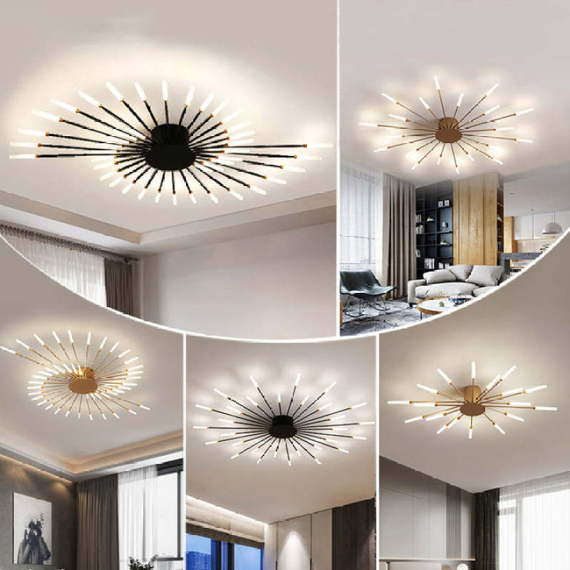 Industrial Style Fireworks LED Ceiling Light For Living Room, Bedroom