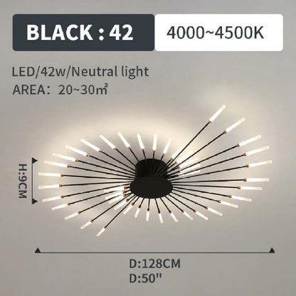 Industrial Style Fireworks LED Ceiling Light For Living Room, Bedroom