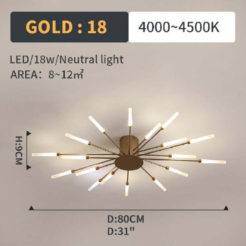 Industrial Style Fireworks LED Ceiling Light For Living Room, Bedroom