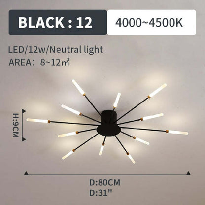 Industrial Style Fireworks LED Ceiling Light For Living Room, Bedroom