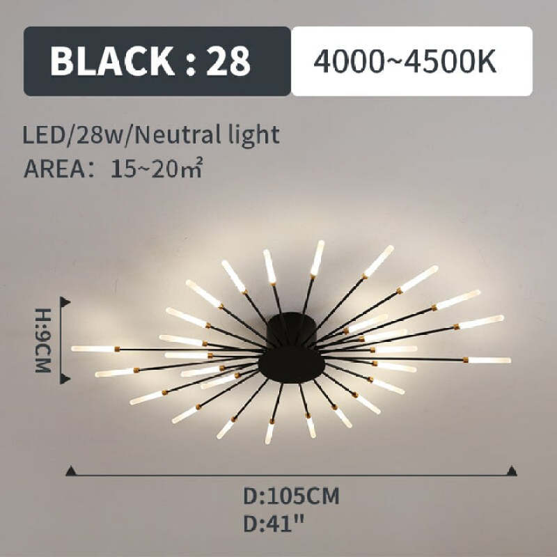 Industrial Style Fireworks LED Ceiling Light For Living Room, Bedroom