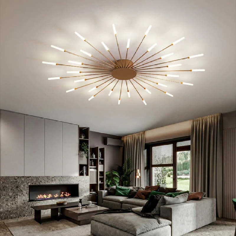 Industrial Style Fireworks LED Ceiling Light For Living Room, Bedroom