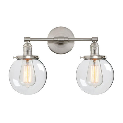 Vintage Glass Ball Double Heads Wall Light