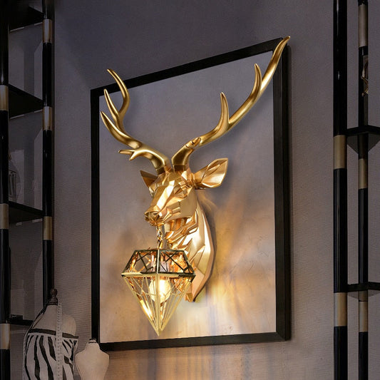 Nordic Design Deer Head Wall Lamp