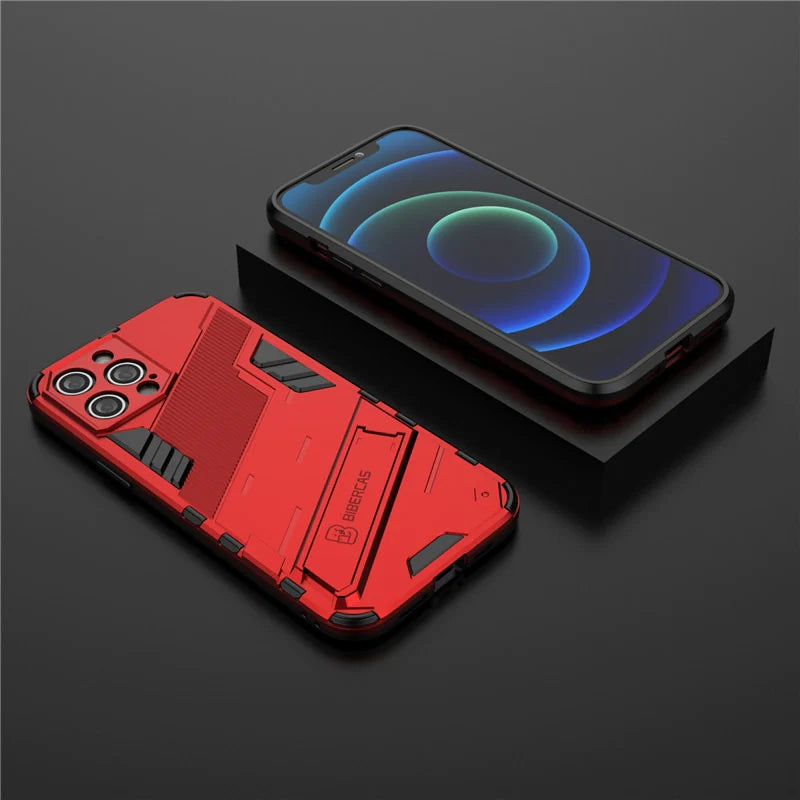 Armor Cyber Shockproof Case For iPhone With Stand Holder