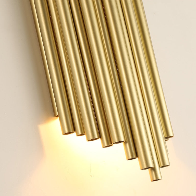 Aisle Golden Metal Tube Led Wall Light