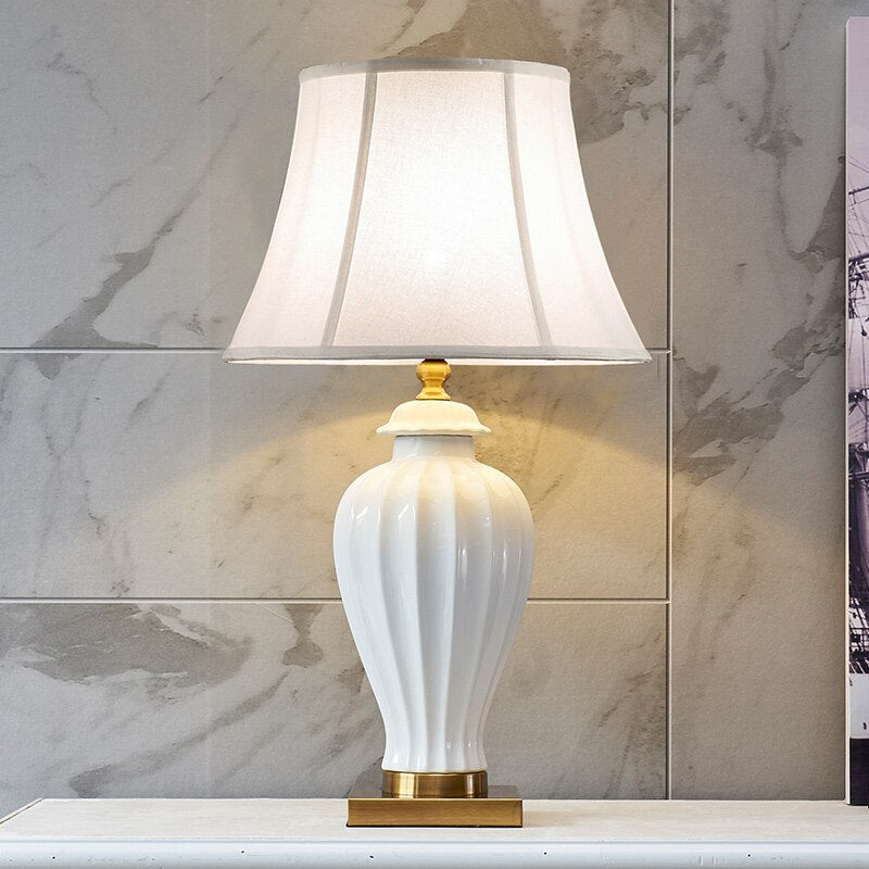 Simple White Ceramic Table Lamp