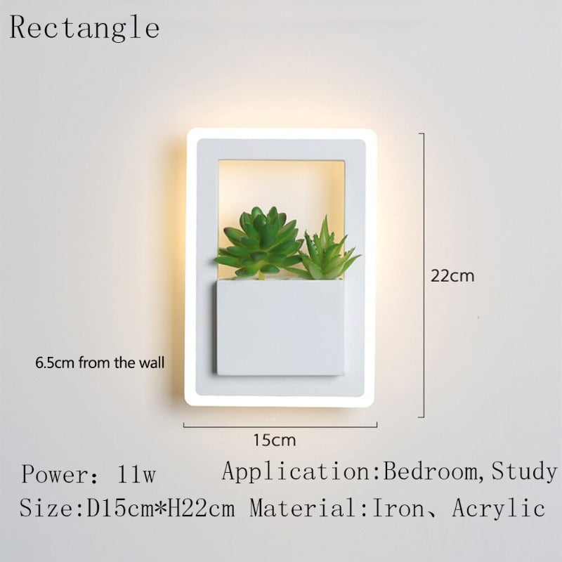 Green Plant Modern Led Metal Wall Light Fixtures
