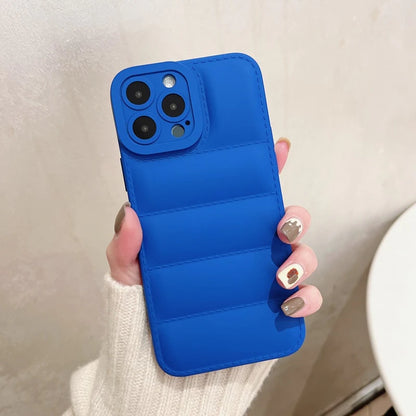 Soft Jacket Silicone Puffer Phone Case For iPhone
