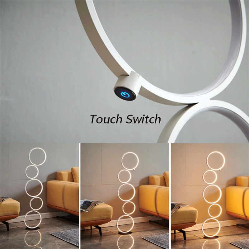 Nordic Minimalist Standing Rings Lamp