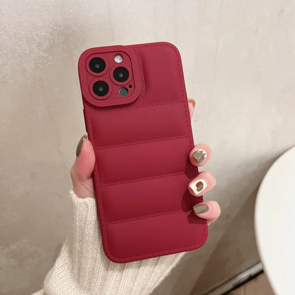 Soft Jacket Silicone Puffer Phone Case For iPhone