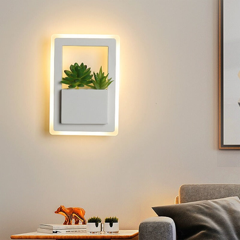 Green Plant Modern Led Metal Wall Light Fixtures