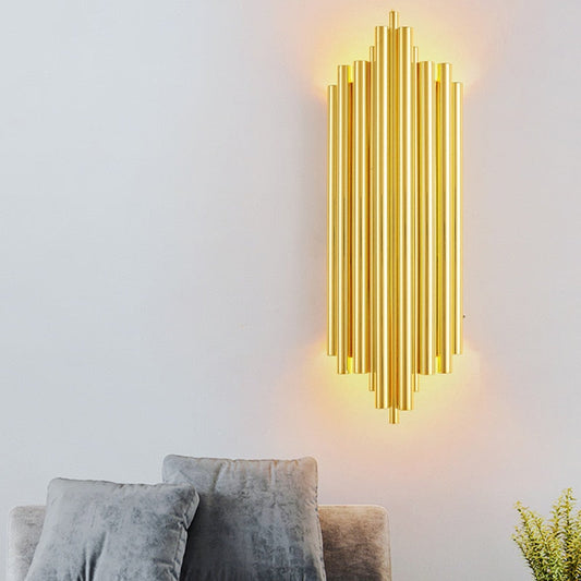 Aisle Golden Metal Tube Led Wall Light