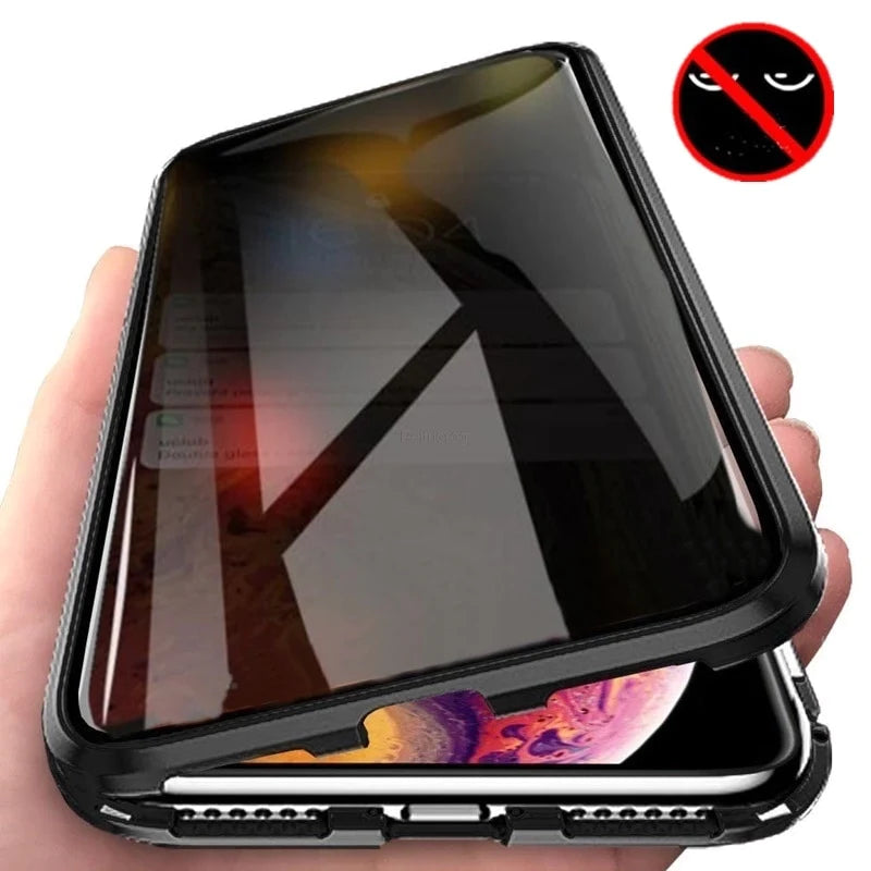 Anti Peep Antispy Magnetic Privacy Glass Case for iPhone –