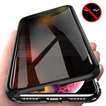 Anti Peep Antispy Magnetic Privacy Glass Case for iPhone