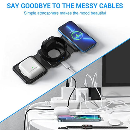 3 in 1 Foldable Magnetic Wireless Charger - On Sale