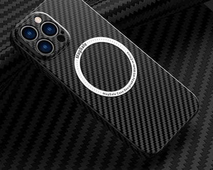 Indestructible Carbon Fiber Magnetic Wireless Charging iPhone Case On Sale