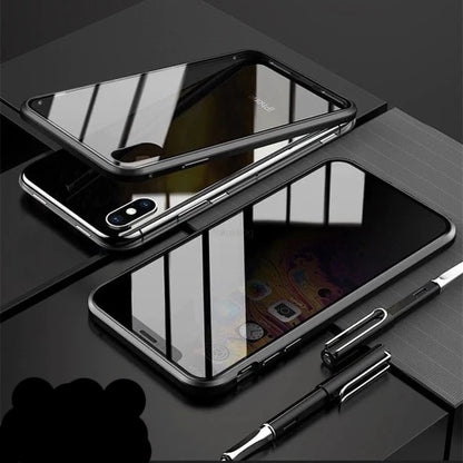 Anti Peep Antispy Magnetic Privacy Glass Case for iPhone