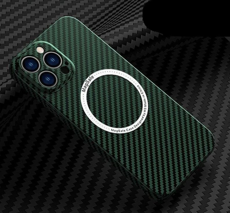 Indestructible Carbon Fiber Magnetic Wireless Charging iPhone Case On Sale