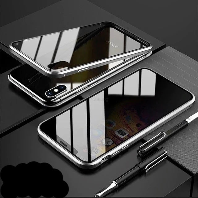 Anti Peep Antispy Magnetic Privacy Glass Case for iPhone