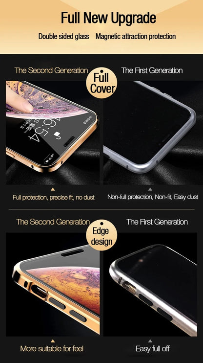 Anti Peep Antispy Magnetic Privacy Glass Case for iPhone