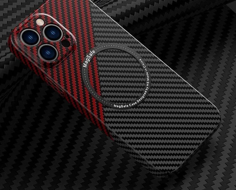 Indestructible Carbon Fiber Magnetic Wireless Charging iPhone Case On Sale