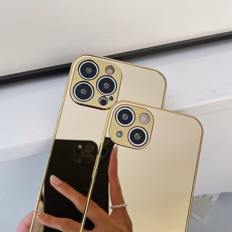 Silver Golden Mirror Shockproof Case for iPhone